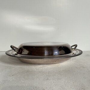 Wm Rodgers Mfg. Co. 4212 Silver Plated Oval Covered Double Vegetable Server